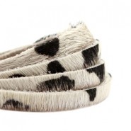 Nature leer met vacht 6mm Off white-black